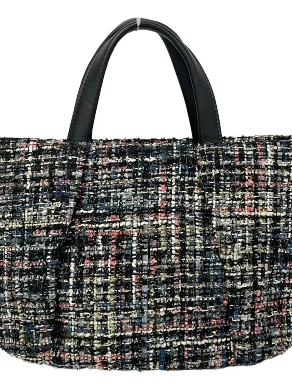 ANTEPRIMA MISTO Black Pink Multi Cotton Leather Tote Bag